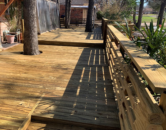 deck added to outside of home